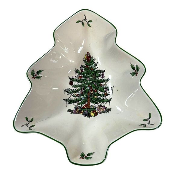 Spode Christmas Tree Dish 8" Candy Nut Dish NEW Holiday Decor With Gift Box - Picture 3 of 6